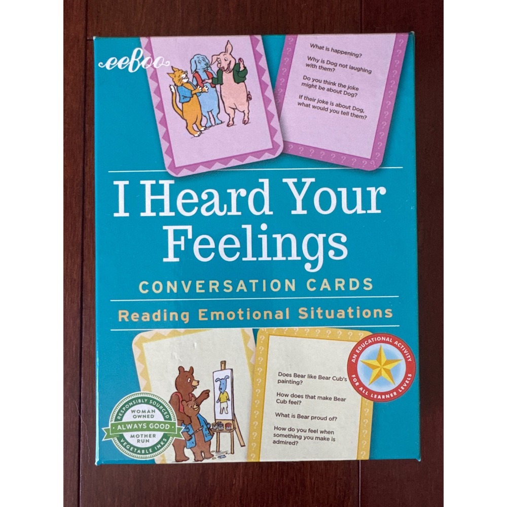 eeBoo I Heard Your Feelings Conversation Cards Social Emotional Flashcards
